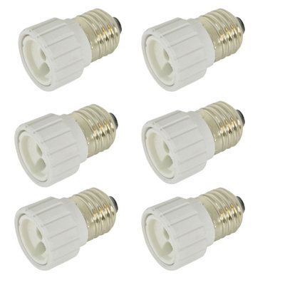 Lyyt E27 To Gu10 Lamp Socket Converter Adapter Pack Of 6 Ceramic Uk Standard For Led Halogen Cfl Bulbs from B&Q