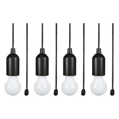 Lyyt Portable Led Pull Light Pack Of 4 With Adjustable Cord 60 Lumens Cool White Battery Powered Indoor & Outdoor from B&Q