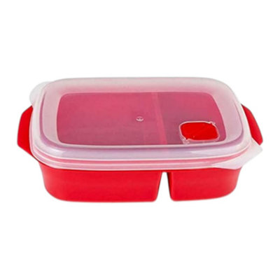 Good2Heat Good 2 Heat Plus 2-Compartment Microwave Container 1.3L Red Dishwasher & Freezer Safe Durable Lunch Box from B&Q