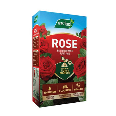 Westland Horse Manure & Plant Stimulant Enriched Rose Food 1Kg Promotes Strong Roots Healthy Growth & Abundant Blooms from B&Q