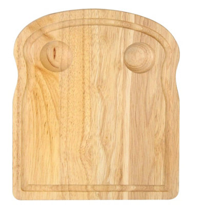 Apollo Breakfast Board Serving Tray With Egg And Cheese Holder Toast 24 X 20 Cm Groove Durable Rubberwood from B&Q