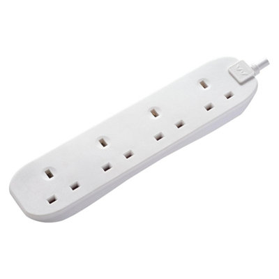 Masterplug 4 Socket Extension Lead 5M Cable 13A Safety Shutter Power Strip White 5060930793835 - Image 3