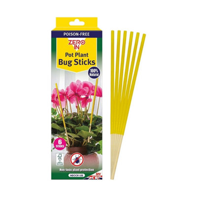 Zero In Zeroin Pot Plant Bug Sticky Traps For Indoor Plant Flying Pest Control Non-Toxic Insect Catchers from B&Q