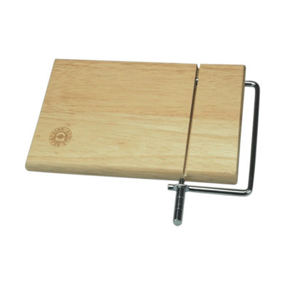 B&Q -  Cheese Board With Stainless Steel Wire Rubberwood Rectangular Charcuterie Set