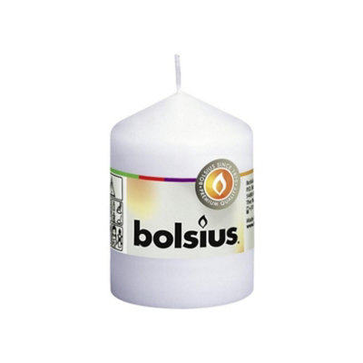 Bolsius Pillar Candle Decorative Home Decor Round Candle Unscented White from B&Q