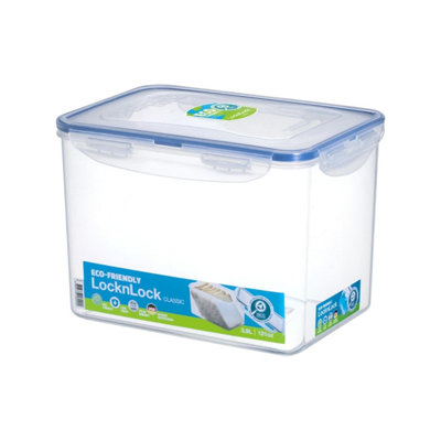 B&Q -  Airtight Food Storage Container Bpa Free Leakproof Microwave Freezer Safe Transparent Kitchen Box Rectangular 3.9L
