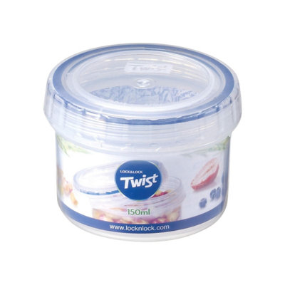 B&Q -  Round Food Storage Container Twist Lock Airtight Leak Proof Bpa Free Microwave Dishwasher Safe Transparent 150Ml