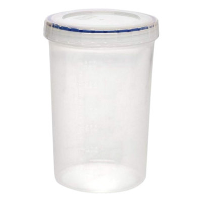 B&Q -  Round Food Storage Container Twist Lock Airtight Leak Proof Bpa Free Microwave Dishwasher Safe Transparent 760Ml