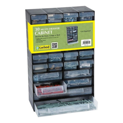 B&Q -  Multi Drawer Storage Cabinet Plastic Tool Organiser Home Garage Shed 30 Drawer