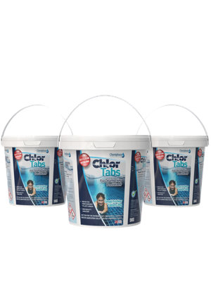 Chemiphase 4 X 5 Kg Of 20G Chlorine Tablets TrichlorSwimming PoolHot TubSpa Chlorine from B&Q