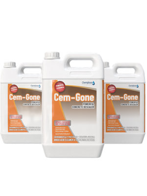 Chemiphase Cem-Gone - Brick Acid Cleaner & Cement Remover, Brick Cleaning Acid 4 X 5 Litres