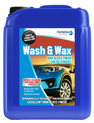 Chemiphase Litres Of Wash & Wax Car Shampoo Wax - Cleans & Waxes Your Car With Excellent High Gloss Finish Size 20