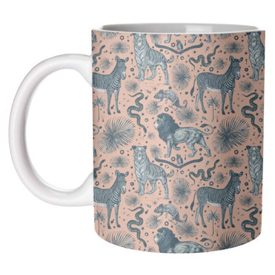 Art Wow Wallace Elizabeth Exotic Jungle Animal Print Light Pink Ceramic Mug from B&Q