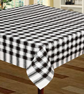 Just So Home Seersucker Napkins 100% Cotton Check Kitchen Dining Outdoor (18" 45Cm Pack Of 4 Black)