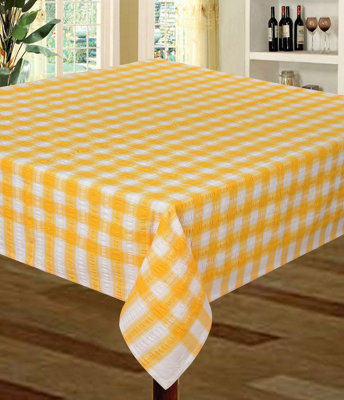 Just So Home Seersucker Napkins 100% Cotton Check Kitchen Dining Outdoor (18" 45Cm Pack Of 4 Gold)