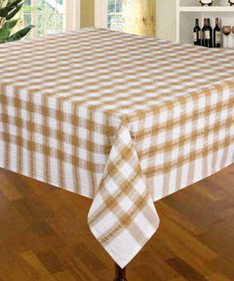 Just So Home Seersucker Napkins 100% Cotton Check Kitchen Dining Outdoor (18" 45Cm Pack Of 4 Coffee)