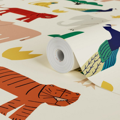 Lick Multicolour Safari 01 Textured Wallpaper from B&Q