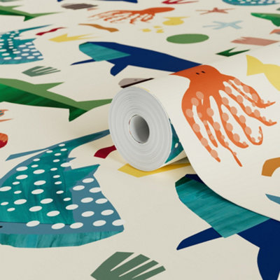 Lick Multicolour Marine 02 Textured Wallpaper from B&Q