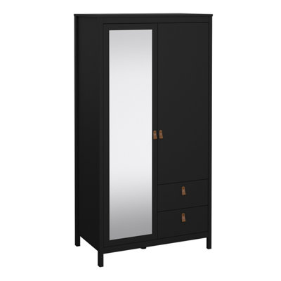 Furniture To Go Barcelona Wardrobe With 1 Door + 1 Mirror Door + 2 Drawers Matt Black from B&Q