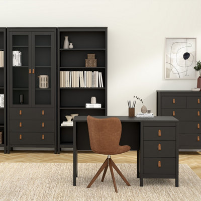 B&Q -  Barcelona Desk 3 Drawers Matt Black