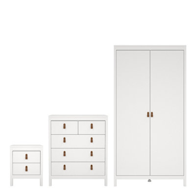 Furniture To Go Barcelona 3 Piece BundleBedsideChest And 2 Door Wardrobe In White from B&Q