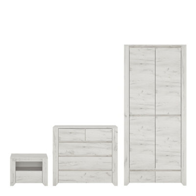 Furniture To Go Angel 3 Piece BundleBedsideChest And 2 Door 2 Drawer Wardrobe from B&Q