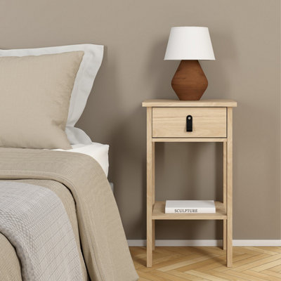B&Q -  Barcelona Bedside Table With 1 Drawers In Jackson Hickory Oak