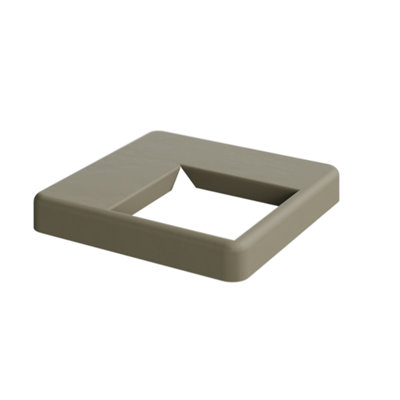 Durapost Corner Post Cover Plate Bolt Down Olive Grey Fence Base CapPack Of 1 from B&Q