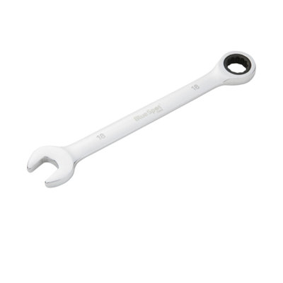 BlueSpot Tools Blue Spot 18mm Chrome Vanadium Ratchet Spanner Fixed Head from B&Q