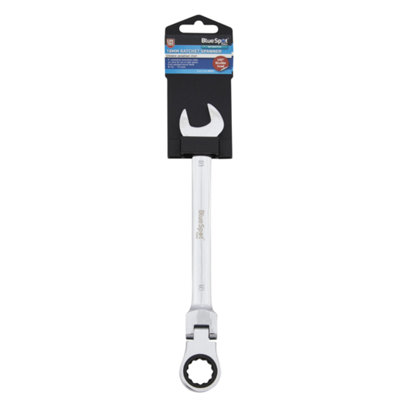 BlueSpot Tools Blue Spot 18mm Chrome Vanadium Ratchet Spanner Flexible Head (180 Degrees) from B&Q