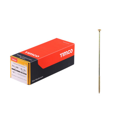 Timco Solo Yellow Woodscrew Pozi Countersunk Soloc6.0mm X 240mmBox Of 100 from B&Q
