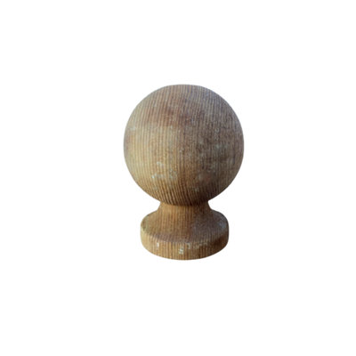 Treated Wooden Fence Post Caps100mm Ball TopBrownPack Of 4
