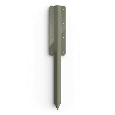 DuraPost Fencemate Double Sleeper Pin Straight Bracket 750X2mm Olive Ral 7002 from B&Q