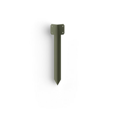 DuraPost Fencemate Sleeper Pin Corner Bracket 365X2mm Olive Ral 7002 from B&Q