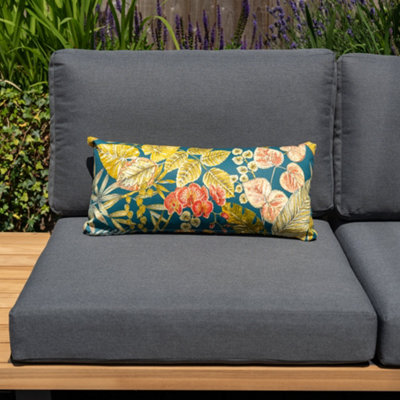 Acrisol Bouquet Petrol Bolster Scatter Cushion60Cm X 30Cm from B&Q