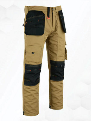 Wrightfits Black Heavy Duty Cargo Holster Mens Work Trousers - Ap