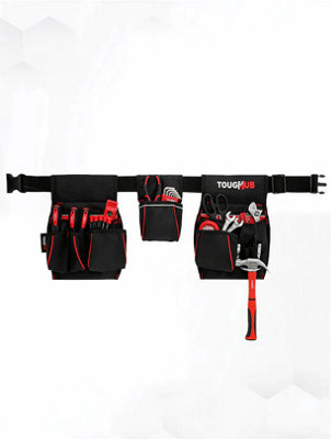 Heavy Duty Tool Belt Pouch 1680D Nylon 9 Pocket Adjustable 28-44"" Waist - Image 8