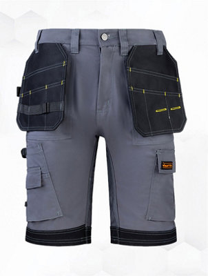 Wrightfits Men Pro Builder Work Shorts Is Incredibly Comfortable Made With Poly-Cotton I.e. 65% Polyester And 35% Cotton. These He Grey