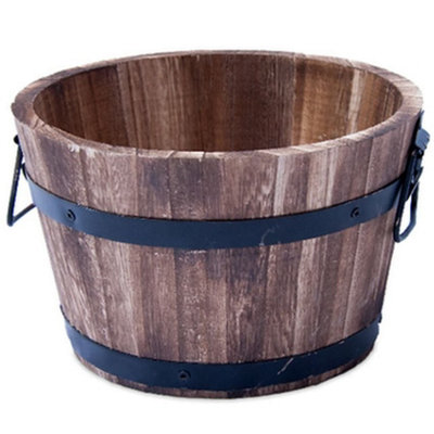 B&Q -  Wooden Barrel Planter For PlantsSize Large