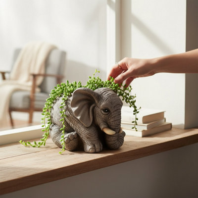 Cement Planter Elephant 20Cm Decorative Pot from B&Q