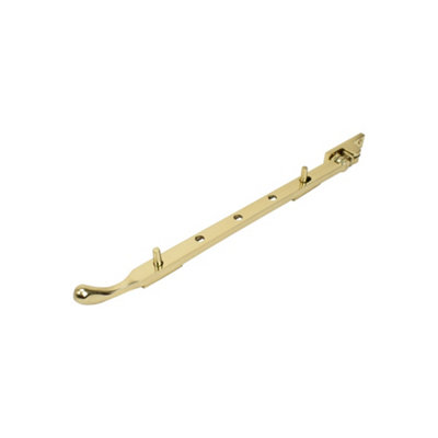 Dart Bulb End Brass Window Stay 12" (300mm)Polished Brass from B&Q