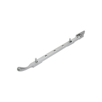 Dart Bulb End Brass Window Stay 12" (300mm)Satin Chrome from B&Q