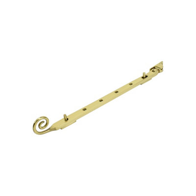 Dart Monkey Tail Brass Window Stay 12" (300mm)Polished Brass from B&Q