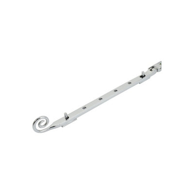 Dart Monkey Tail Brass Window Stay 12" (300mm)Polished Chrome from B&Q