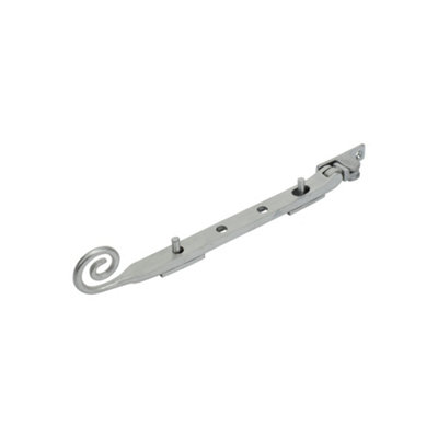 Dart Monkey Tail Brass Window Stay 8" (200mm)Satin Chrome from B&Q