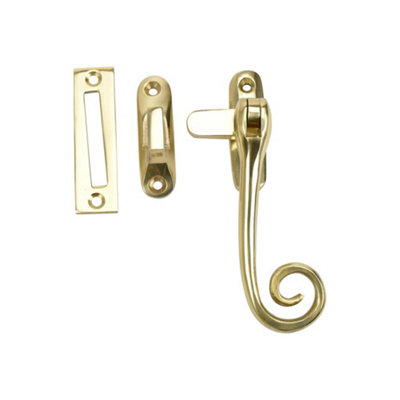 Dart Monkey Tail Brass Window Fastener With Hook & Mortice PlatePolished Brass from B&Q