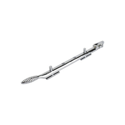 Dart Reeded Brass Window Stay 10" (250mm)Polished Chrome from B&Q