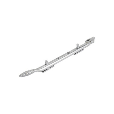 Dart Reeded Brass Window Stay 10" (250mm)Satin Chrome from B&Q