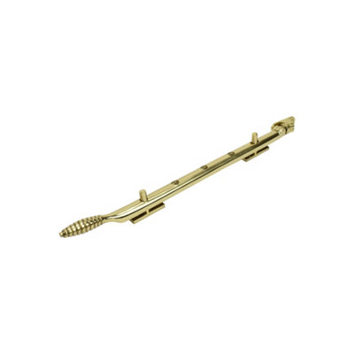 Dart Reeded Brass Window Stay 12" (300mm)Polished Brass from B&Q