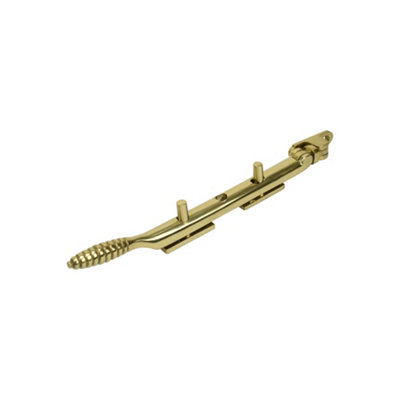 Dart Reeded Brass Window Stay 8" (200mm)Polished Brass from B&Q